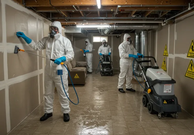 Basement Moisture Removal and Structural Drying process in Scottsburg, IN